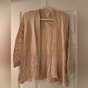 Dressbarn Kaki and Cream Cardigan XL